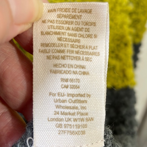 Free People Marshmallow Stripe long Cardi Lime Green & Gray Snap Closure Pockets - Picture 9 of 9